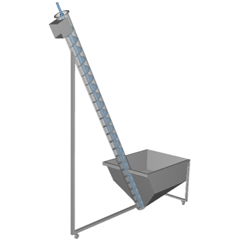 Screw conveyor three-dimensional model (3D model).